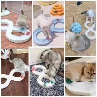 Túnel para gatos, diseño divertido de túnel de pista divertida para gatos, juguete interactivo duradero para gatos, tocadiscos de plástico para mascotas para el hogar, ejercicio - details 4