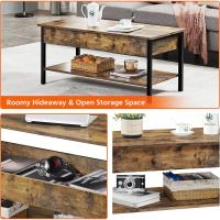 Mesa de Café Elevable Estilo Industrial para Sala de Estar Marrón Tamaño 104,5x49,5X(47-62) cm - details 4