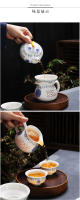 Linglong-Juego completo de tazas de cerámica para el hogar, cuenco, olla, panal, porcelana azul y blanca, cervecería de té - details 16