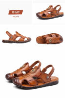 Verano nuevas sandalias de cuero de los hombres de cuero de doble propósito hecho a mano bolsa cabeza sandalias de los hombres antideslizante zapatos de playa de suela suave sandalias marea - details 16