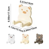 Soporte de plástico para secador de pelo de oso de dibujos animados, soporte de almacenamiento autoadhesivo para soplador de aire, estante para secador de pelo montado en pared para baño - details 0