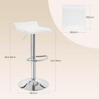 Taburete Bar de Altura Ajustable con Reposapiés, Taburete Alto con Asiento PVC para Comedor, Salón - details 3