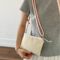Bolso de malla de nailon de estilo coreano a la moda, bolso de doble capa, bolso para teléfono móvil, cartera de Color sólido, bolso cruzado de nailon para mujer - details 4