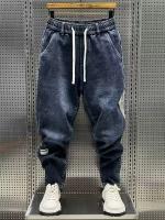 2024 Otoño/Invierno pantalones vaqueros de moda para hombres elásticos pantalones Harem de ajuste suelto ropa Casual masculina de moda - details 0