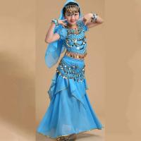 Conjunto de trajes de baile con tocado dulce, vestido de princesa, trajes coloridos de danza del vientre, regalos de ropa para niñas de la India deslumbrantes y brillantes - details 12