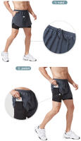 Pantalones de Carrera para Hombres Secado Rápido Doble Capa Negro Ideal para Fitness y Entrenamiento de Bodybuilding - details 3