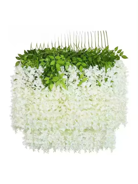 Guirnalda Colgante de Flores de Estira de Jazmín Artificial 12pcs Decoración de Arco de Jardín de Boda al Aire Libre Flores Falsas para Decoración de Fiesta en Casa - 1