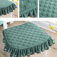 Cojín para silla de comedor de estilo Pastoral, 43x45cm, suave, transpirable, para invierno, para estudiantes, antideslizante, antisuciedad, cuadrado de terciopelo - details 2