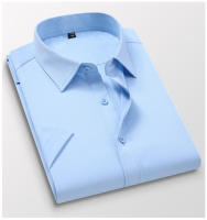 Camisa Casual de Hombre CASUMANL en Color Sólido Estilo Negocios y Formal para el Verano con Mangas Cortas y Talla EU - details 5