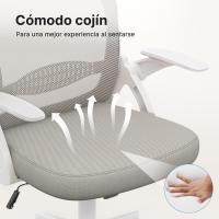 Silla de Escritorio Ergonómica con Malla Transpirable, Reposabrazos Abatibles, Silla para Ordenador de Altura Regulable, Silla Giratoria de 360 ° , Gris - details 5