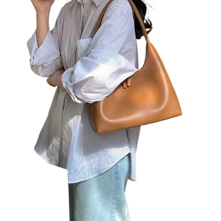 Nicho de gama alta sentido bolso de hombro de gran capacidad casual y versátil otoño simple pu bolso de cuero suave mujer - 1