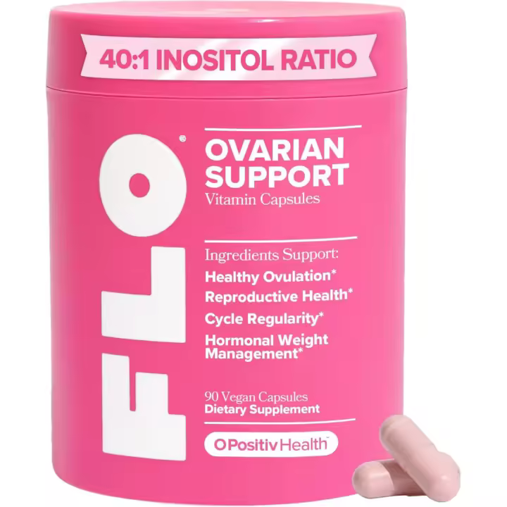 O Positiv FLO Equilibrio hormonal de apoyo a la salud ovariana para mujeres, suplemento de inositol con DIM, mio-inositol y D-chiro inositol, - 1