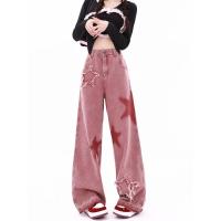 Vaqueros Retro Americanos de Cinco Puntos Pantalones Holgados de Pierna Ancha para Mujer - details 3