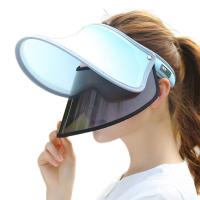 Verano ajustable protección solar Anti-UV visera sombrero para el sol cubierta facial escudo parasol gorra de ala ancha - details 1