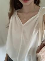 Blusa de verano para mujer, camisa de primavera, blusa para mujer, Blusas largas de gasa, informales, elegantes, Vintage, de manga larga, holgada de gran tamaño, blanca - details 19