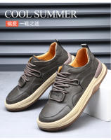 Cuero de vaca, cuero genuino, transpirable, versátil, deportivo, casual, zapatos para hombre - details 5