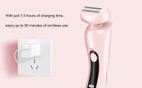 Afeitadora eléctrica 2 en 1 para mujer, recortadora de bikini de doble cabezal para mujer, maquinilla de afeitar eléctrica recargable para bikini, axila, pierna, brazo, cuerpo, cara, área privada, uso húmedo y seco, recortadora de vello corporal - details 4