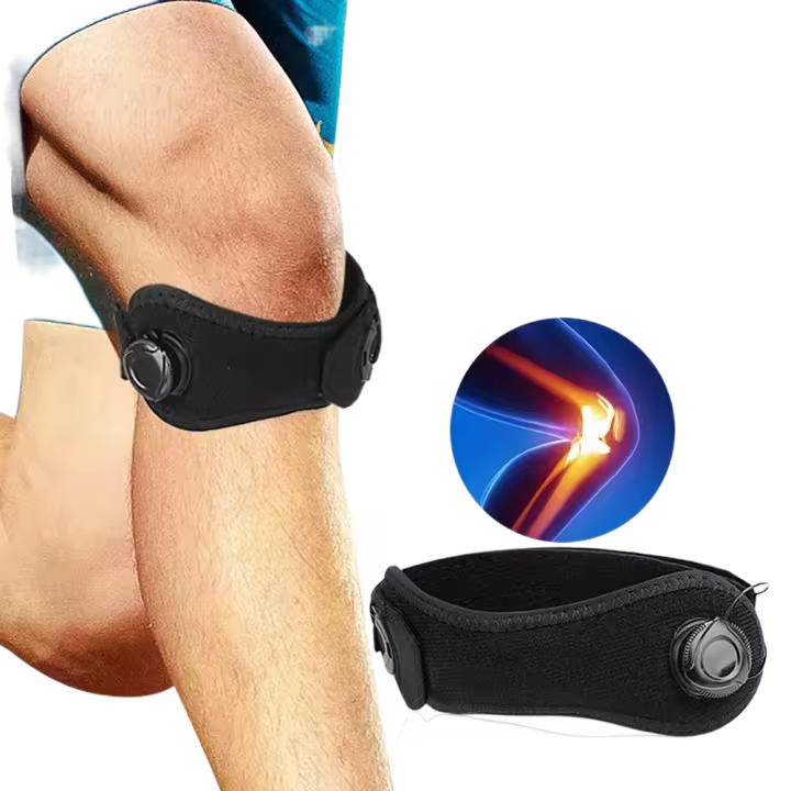 Perilla ajustable, banda protectora de rodilla deportiva, lesión del tendón, previene la tensión del ligamento, correa rotuliana, rodilleras, presión de refuerzo - 1