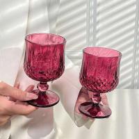 2 uds 190ml cristalería cola Vintage Rosa rojo relieve copa de champán alta transparente beber copa de vino - details 0