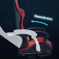 Silla Gaming Silla de Oficina Silla Giratoria Silla de Ordenador Silla de Tareas Silla de Escritorio Silla Ergonómica Silla de Carreras Silla de Cuero Silla PC Gaming (Rojo, con reposapiés) - details 6