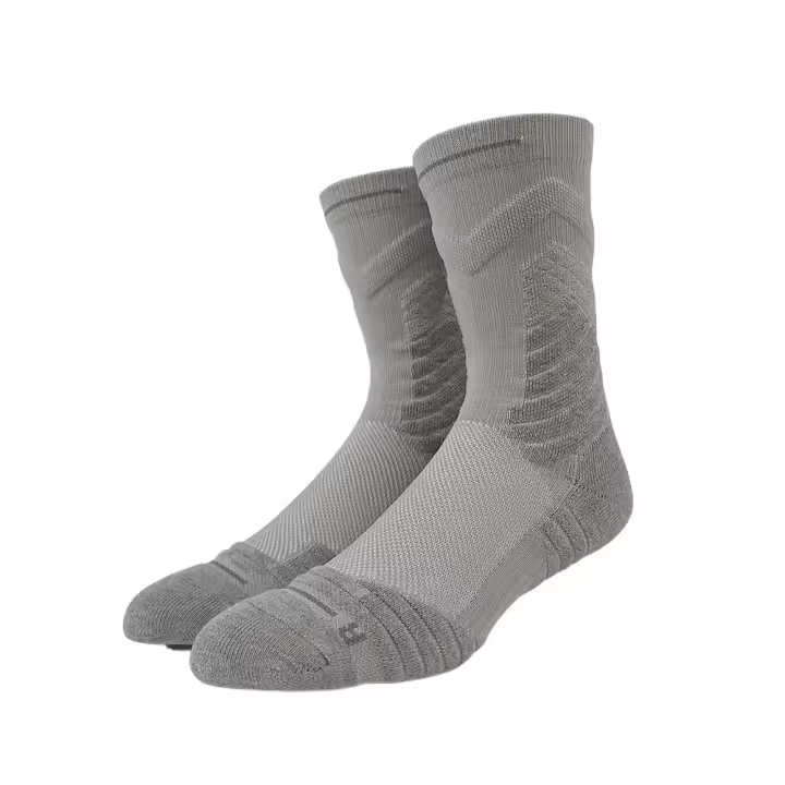 Calcetines de baloncesto transpirables profesionales, calcetines deportivos con parte inferior de toalla de compresión, calcetines gruesos de tubo medio para hombre, calcetines para acampar y correr - 1