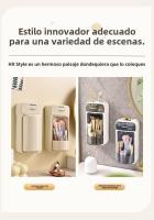 Organizador de cosméticos premium con soporte de pared giratorio de gran capacidad y tapa - details 14