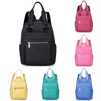 Mochila De Viaje con múltiples bolsillos para mujer, morral informal de viaje, bolso Oxford impermeable para la escuela, Color sólido - details 1