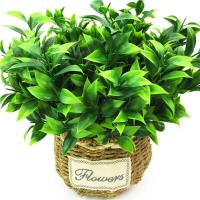 Ramas de Planta Artificial Verde 7 Branches para Jardín, Césped Falsa, Eucaliptus, Hojas de Naranja, Decoración del Hogar - details 1