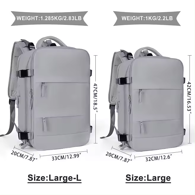 Bolsa de viaje de separación de ropa seca y húmeda de tela Oxford impermeable de gran capacidad para hombres y mujeres, mochila multifuncional de doble hombro. La mochila escolar y la mochila grande puede escribir el avión. - 1