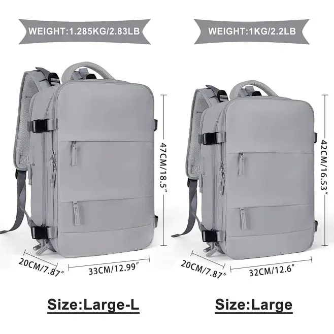 Bolsa de viaje de separación de ropa seca y húmeda de tela Oxford impermeable de gran capacidad para hombres y mujeres, mochila multifuncional de doble hombro. La mochila escolar y la mochila grande puede escribir el avión. - 1