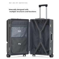 Carro de mano giratorio para maletero con cerradura TSA que lleva equipaje de superficie dura para computadora de 20 pulgadas con bolsillo frontal - details 0