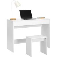 Juego Tocador de Maquillaje Moderno Taburete y Espejo Plegable Mesa de Maquillaje de Madera de Alto Brillo 100x45x76cm Para Dormitorio - details 8