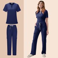 Uniforme médico para mujer, conjunto exfoliante de enfermera, Top con bolsillo y pantalones, traje de 2 piezas, ropa para quirófano de enfermería, Ropa de Trabajo para salón de belleza - details 7