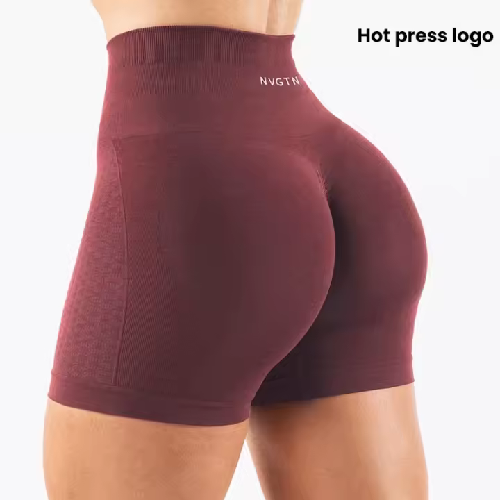 NVGTN pantalones cortos de contorno amplificado para mujer, mallas suaves de entrenamiento, trajes de Fitness, pantalones cortos de Yoga, ropa de gimnasio, pantalones cortos de motorista - 1