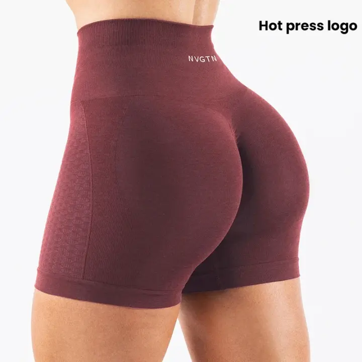 NVGTN pantalones cortos de contorno amplificado para mujer, mallas suaves de entrenamiento, trajes de Fitness, pantalones cortos de Yoga, ropa de gimnasio, pantalones cortos de motorista - 1