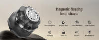 Afeitadoras de cabeza para hombres calvos - Afeitadora eléctrica magnética de un solo cabezal, hoja de área súper grande, motor de alta velocidad de 10000 RPM para afeitado rápido, resistente al agua IPX8, pantalla LED, bolsa para viajes Gris - details 2
