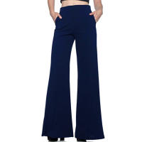 Pantalones largos acampanados simples de color sólido nuevo estilo europeo y americano - details 3