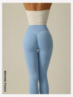 Pantalones largos ajustados de Yoga para mujer, mallas para correr a la moda, color melocotón móvil - details 5