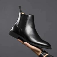 Botas cortas clásicas Retro de cuero de ante de vaca auténtico estilo británico para hombre, zapatos casuales de alta calidad - details 6