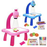 Mesa de dibujo de arte con proyector Led para niños, tablero de pintura para niños, manualidades artísticas de escritorio, herramientas de aprendizaje educativo, juguete para niña - details 0
