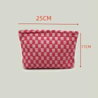 Bolso De Maquillaje Aesthetic De Cuadros Organizador De Cosméticos Para Viajes Bolsa De Almacenamiento Para Mujeres Con Cierre De Cremallera - details 1