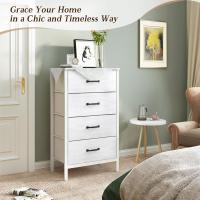 Cómoda con 6 cajones de tela, cómoda de dormitorio blanca, mueble de almacenamiento, muebles de dormitorio, cómoda para cocina, oficina, pasillo, mueble de TV con cajones - details 16