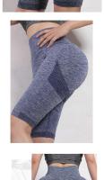 Pantalones cortos deportivos de Yoga para mujer, pantalones deportivos sin costuras de secado rápido, ropa deportiva de cintura alta, pantalones cortos elásticos transpirables para entrenamiento y correr - details 9