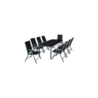 Conjunto Muebles Jardín Exterior 3 Piezas con Estructura de Acero, Mesa y Sillas Terraza Resistentes a Intemperie, Topes en Patas, Tela de Secado Rápido, Asas para Fácil Transporte - details 1