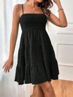 Vestido Mini de Verano 2024 Vestido Elegante sin Mangas para Mujer Color Negro - details 11