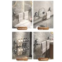 Barra de toalla retráctil con ventosa, soporte para toallas de baño montado en la pared sin perforación, drenaje giratorio, barra de toallero individual para ducha - details 3