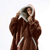 Manta de Sudadera con Capucha de Vellón Sherpa de Alta Calidez Tamaño Grande para Adultos - details 11