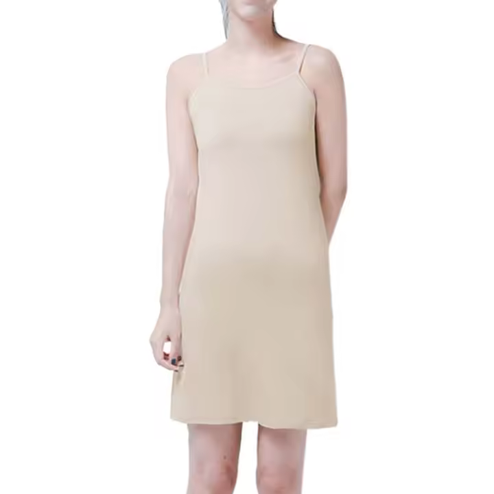 Vestido Casual de Colores Sólidos de Poliéster Top de Tank Largo con Correas - 1
