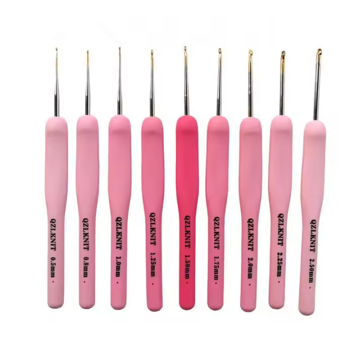 Agujas de Punto de Gradiente Rosa Nuevas 9pcs Set Agujas de Costura de Aluminio Herramientas de Sastre y Artesanía de Lana - 1