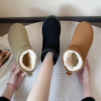 Botas de nieve de ante de vaca para mujer, botines cálidos con felpa gruesa, para clima frío, novedad de invierno, 2023 - details 4